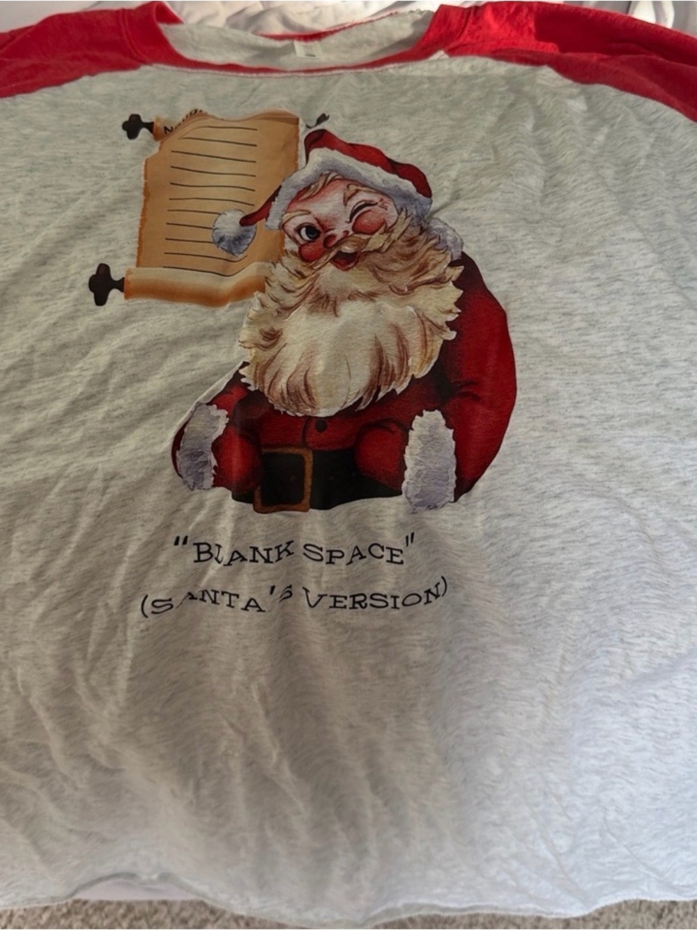 Christmas Swifty Next Level Apparel Grey Ringer Tee with Red Trim
